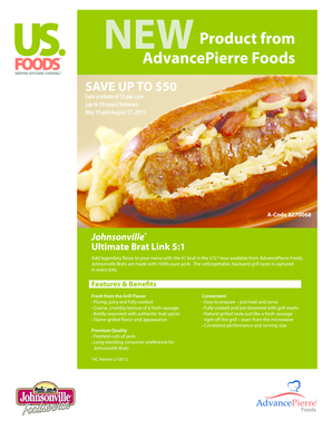 Johnsonville Brat Rebate Form