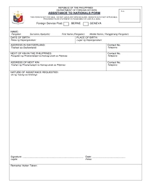 Philippines Assistance to Nationals Form