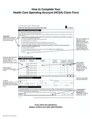 Health Care Spending Account Claim Form
