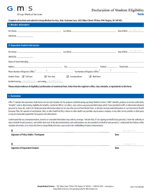 Declaration of Student Eligibility Form