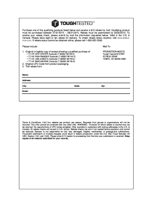 Tough Tested Earbuds Rebate Form
