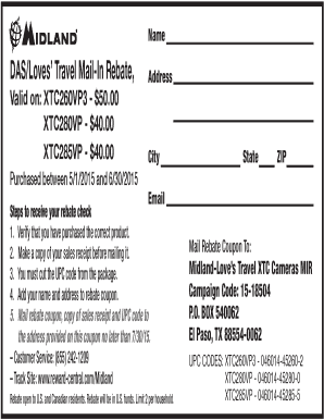 DAS/Loves Travel Mail-In Rebate Form