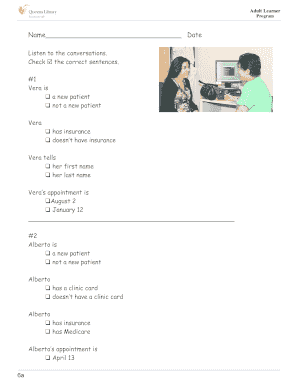 Adult Learner Program Medical Appointment Form