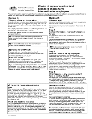 Australian Superannuation Fund Choice Form