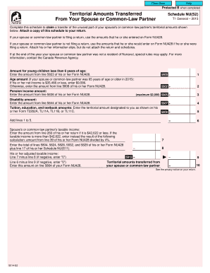 Schedule NU(S2) - Territorial Amounts Transferred