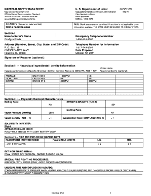 Material Safety Data Sheet