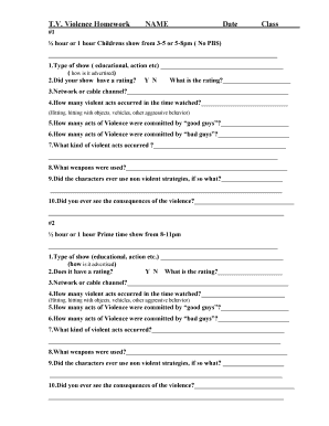 TV Violence Homework Assignment
