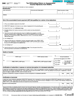 Tax Withholding Waiver on RESP Income Payments