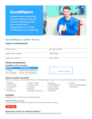 GoodWipers Order Form