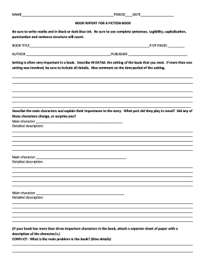 Book Report Template