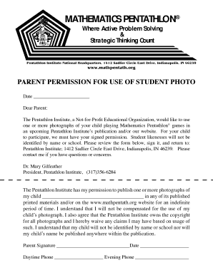 Parent Permission for Use of Student Photo