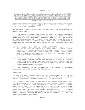 Central Sales Tax Reimbursement Form