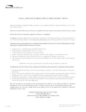 New York Small Employer Health Benefits Policy Application