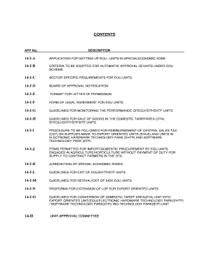Application for Setting Up EOU