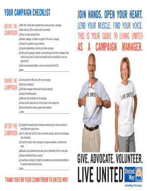 United Way Campaign Checklist