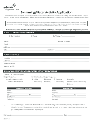Swimming Water Activity Application