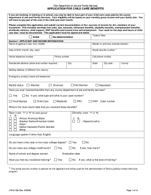 Ohio Child Care Benefits Application