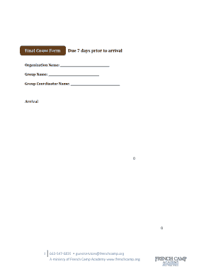 Final Count Form
