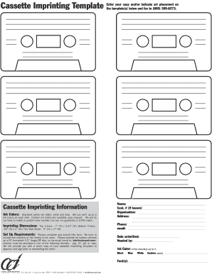 Cassette Imprinting Template