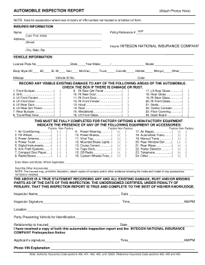 Automobile Inspection Report