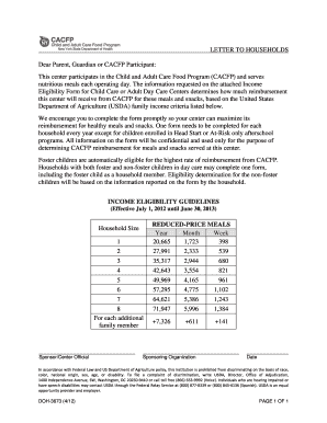 Child Care Income Eligibility Form