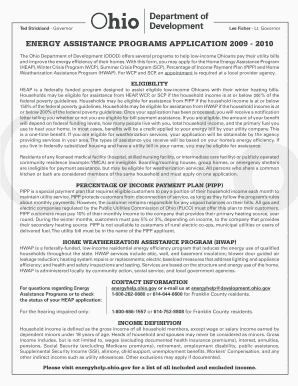 Ohio Energy Assistance Programs Application