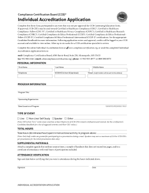 Individual Accreditation Application for CCB CEUs
