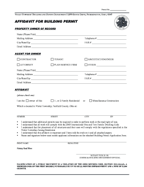 Affidavit for Building Permit