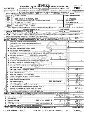 Form 990-EZ Tax Return for Nonprofits