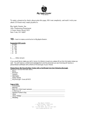 Big Apple Greeter Donation Form