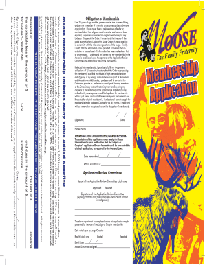 Loyal Order of Moose Membership Application