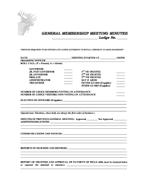 General Membership Meeting Minutes
