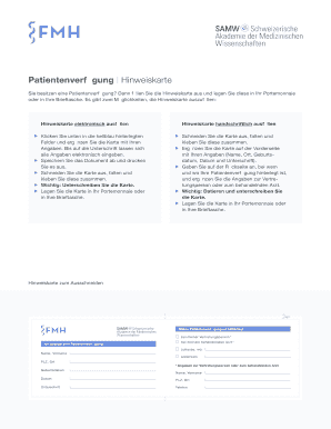 Patientenverfügung | Hinweiskarte