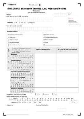 Mini-Clinical Evaluation Exercise (CEX) Médecine interne