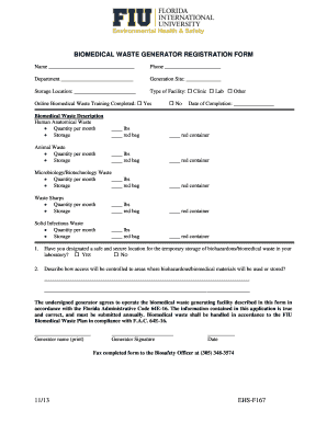 Biomedical Waste Generator Registration Form