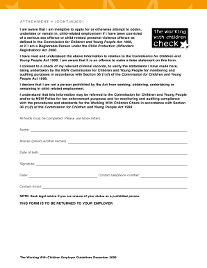Prohibited Employment Declaration Form