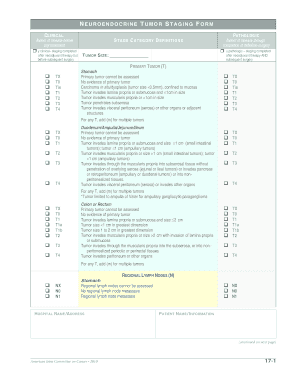 Neuroendocrine Tumor Staging Form