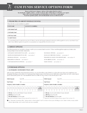 CGM Funds Service Options Form