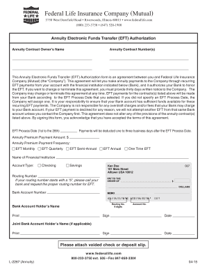 2287 Annuity Request For EFT 2287 Annuity Request For EFT