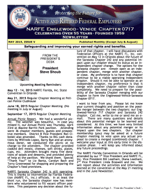 President Steve Shoub pendent chapter merge with another - narfe717
