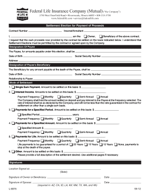 Settlement Election for Life Insurance Proceeds