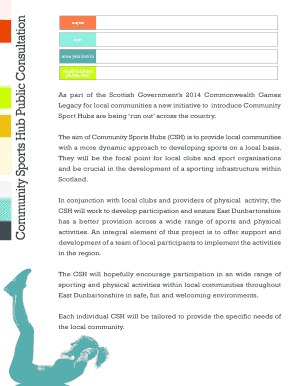 Community Sports Hub Public Consultation Form