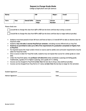 Request to Change Grade Mode