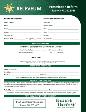RELÉVEUM Prescription Referral Form
