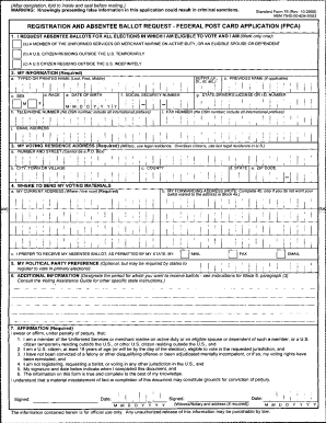 Federal Post Card Application