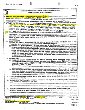 Texas Real Estate Commission Farm and Ranch Contract
