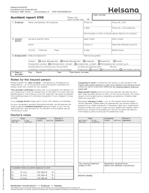 Swiss Accident Report Form UVG