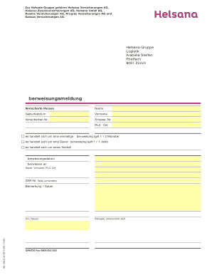 Helsana Überweisungsmeldung