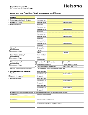Formular zur Familien-/Vertragszusammenführung