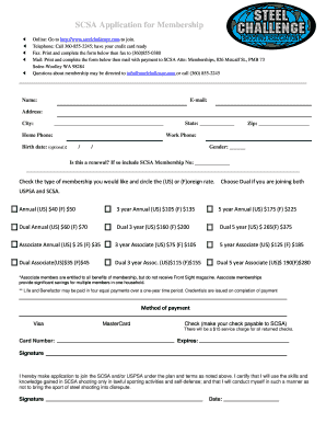 SCSA Membership Application Form